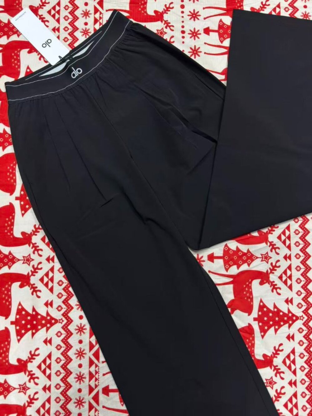ALO Yoga👩‍🎓Suit Up Trouser Black XXS♟High Rise Wide Leg Pants